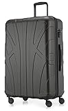 suitline - großer Hartschalen-Koffer Koffer Trolley Rollkoffer XL Reisekoffer, TSA, 76 cm, ca. 96-110 Liter, 100% ABS Matt, Graphite/Grau